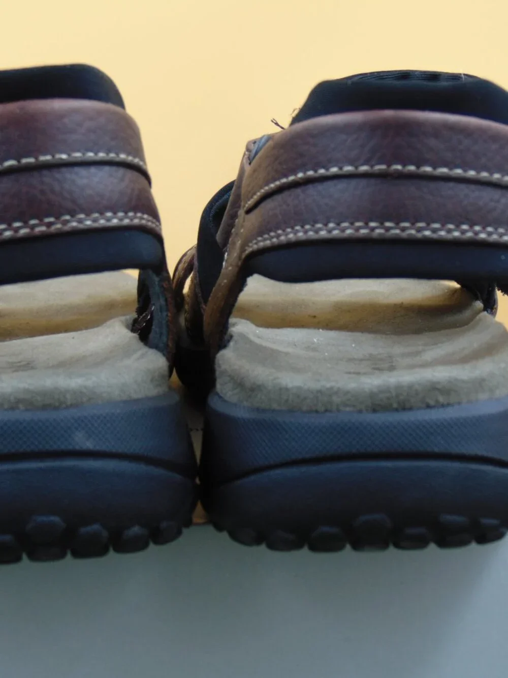 CLARKS KEATING Men's Brown Leather Double Strap Sport Sandals 78333 Size 12 M
